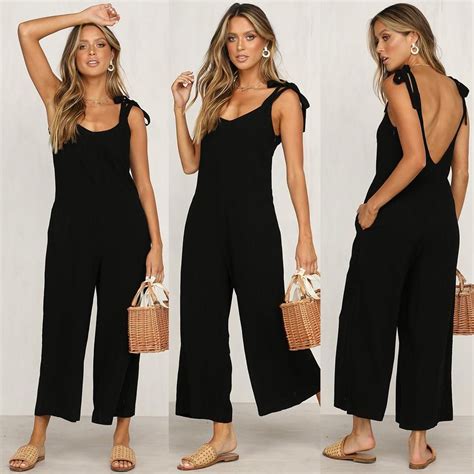 Loose Sleeveless Wide Leg Jumpsuits Loose Jumpsuit Jumpsuits For