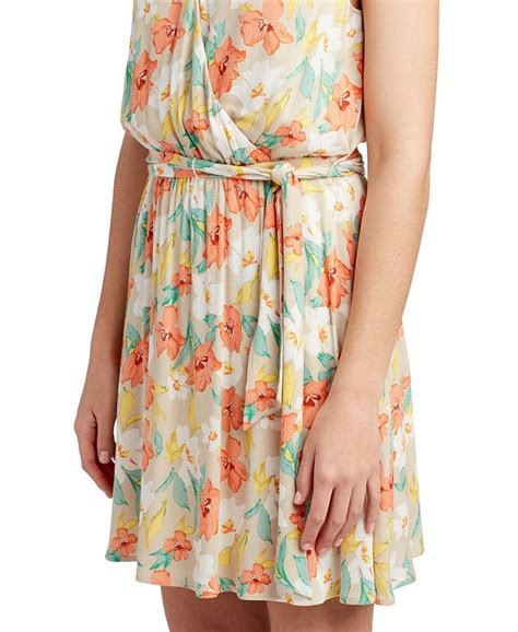 Bcx Juniors Floral Print Wrap Style Dress Macys