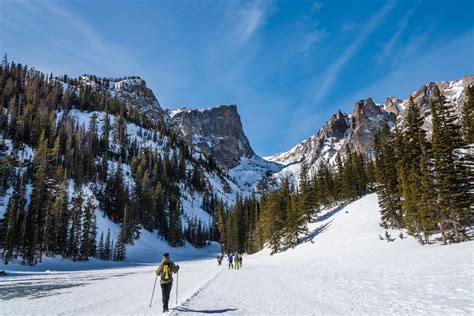 Dream Lake Trail In Winter Rocky Mountain National Park Colorado