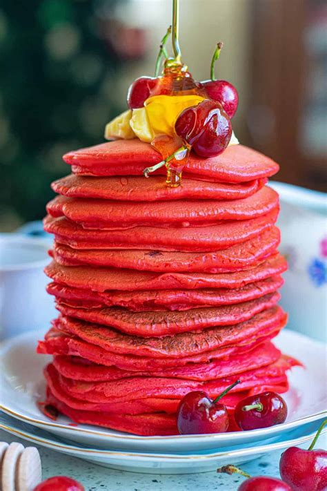 Red Velvet Pancakes • Pancake Recipes