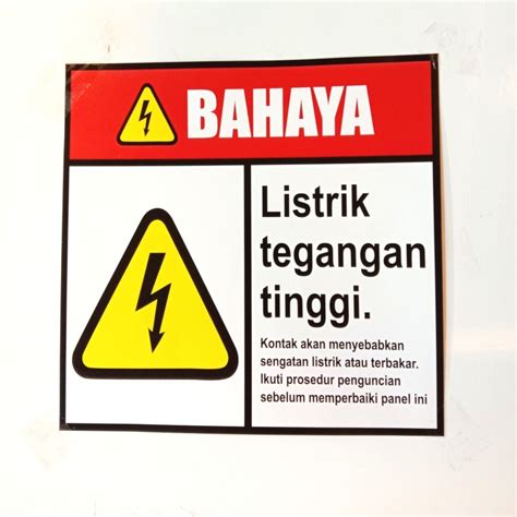 Jual Sign Stiker Bahaya Listrik Tegangan Tinggi Sticker Rambu K3