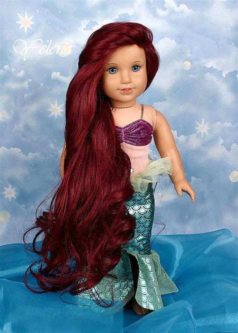 Custom American Girl Doll 18 Princess Ariel Mermaid With 16 18 Long Hair Ooak Nude Doll