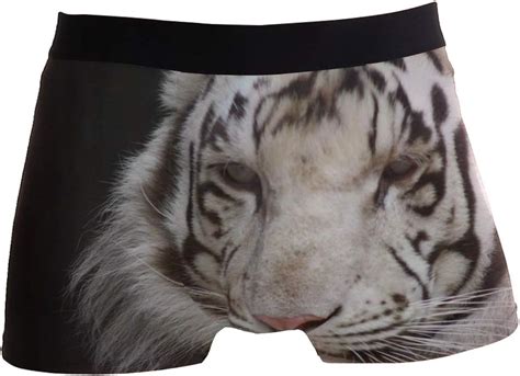 White Tiger Boxer Briefs For Men Mens Comfortable Underwear At Amazon