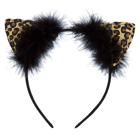 Leopard Glitter Cat Ears Headband Claires Us