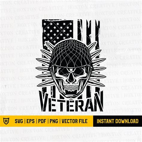 Usa Veteran Skull Svg File Military Svg Army Svg Patriotic