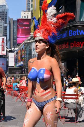 Topless Women Work Times Square Offering Editorial Stock Photo Stock