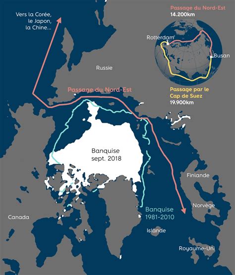Carte La Fonte Des Glaces En Arctique Bouleverse Les Routes Du