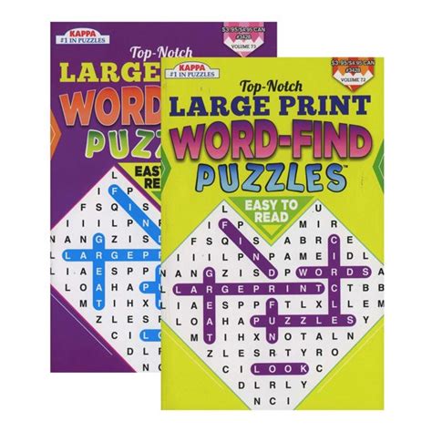 Kappa Top Notch Word Finds Puzzle 8x5 Digest Size 2 Titles 2 Pack