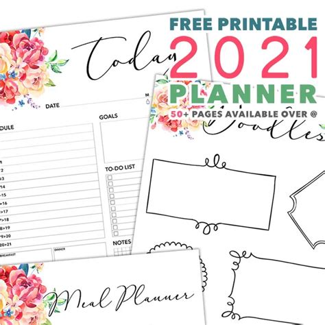 Printable blank monthly calendar for 2021 available with large square spaces for each day of the month. Free Printable 2021 Planner 50 Plus Printable Pages ...
