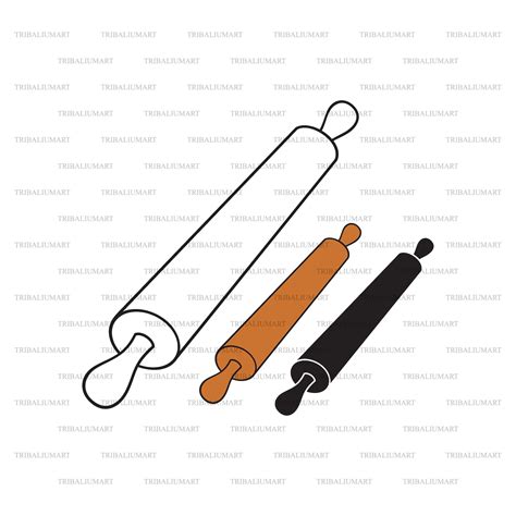 Rolling Pin Cut Files For Cricut Clip Art Silhouette Eps Etsy