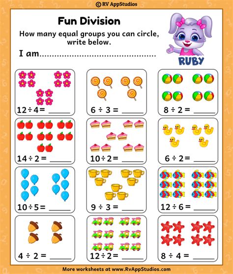 Division Worksheets For Beginners Worksheets For Kindergarten