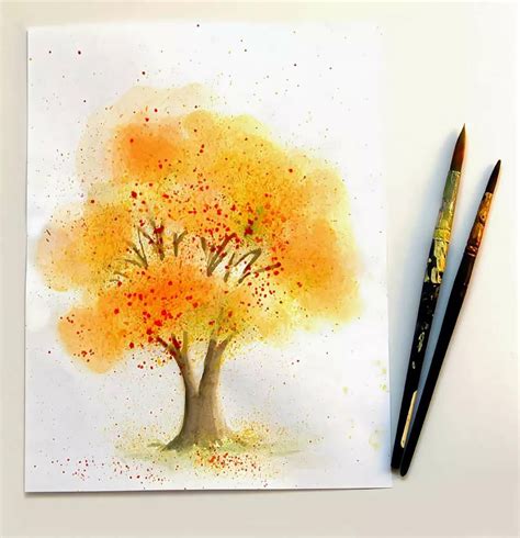 Рисуем осеннее дерево поэтапно Как нарисовать осеннее дерево