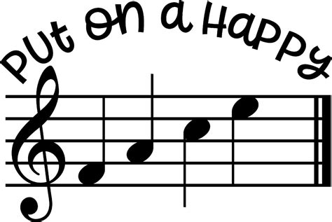 Put On A Happy Face Funny Staff Treble Clef Music Read Band C Wall