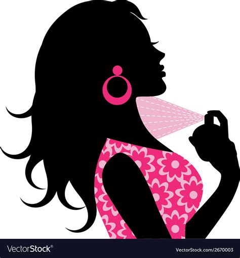 Woman Spraying Perfume Royalty Free Vector Image