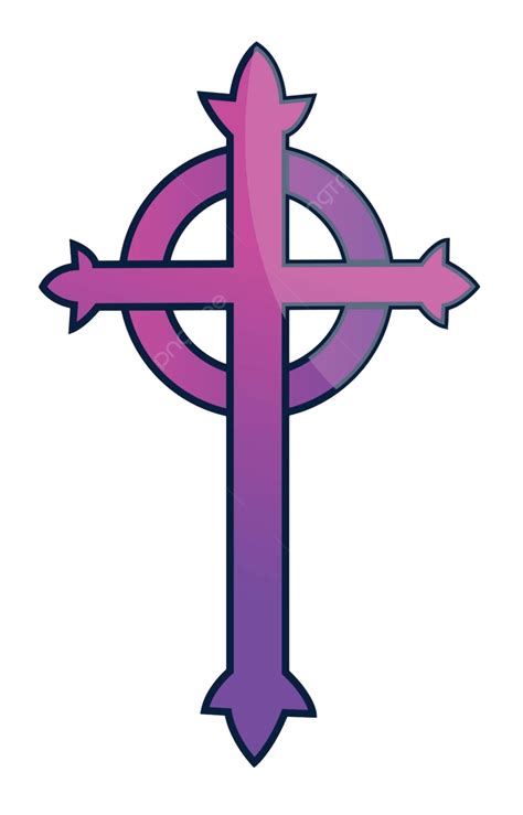 Vector Illustration Of A Presbyterian Cross In Purple On A White