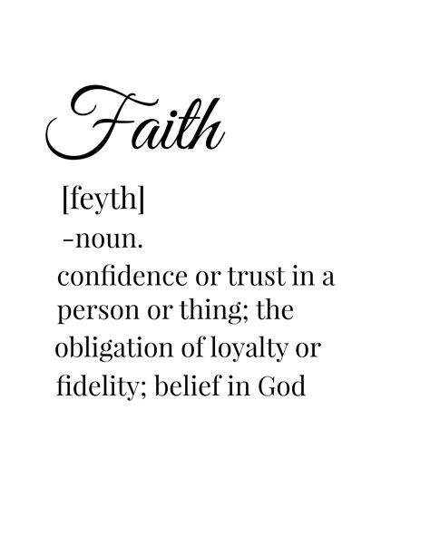 Faith Definition Printable A Cup Full Of Sass