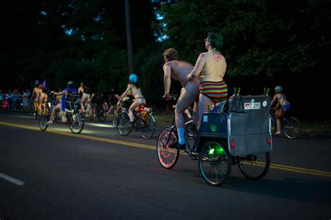 Photos Bicyclists Bare All For World Naked Bike Ride In Portland