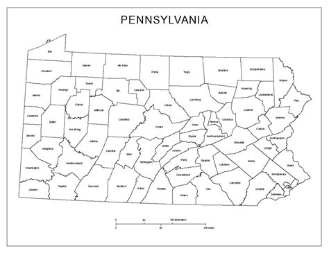 Pennsylvania County Map Printable
