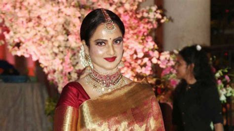 Rekha Is An Evergreen Icon In Elegant Manish Malhotra Golden Outfit For