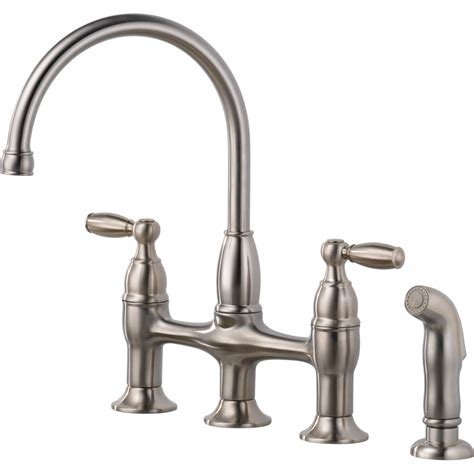 Temperature and volume are controlled by using both handles, one for hot and one for cold. Shop Delta Dennison Stainless High-Arc Kitchen Faucet with ...