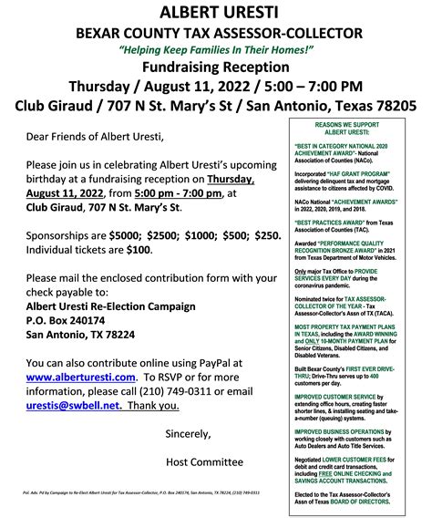 Albert Uresti – Bexar County Tax Assessor Collector