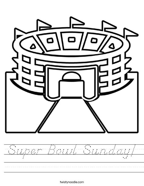 Super Bowl Sunday Worksheet Dnealian Twisty Noodle