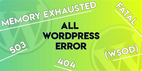 Fix Any Wordpress Errors Wordpress Website Error Solutions