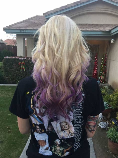 Click here to check out at home hair color tips, along with tricks on how to color hair at home. Blonde with purple tips | Blonde hair with purple tips ...