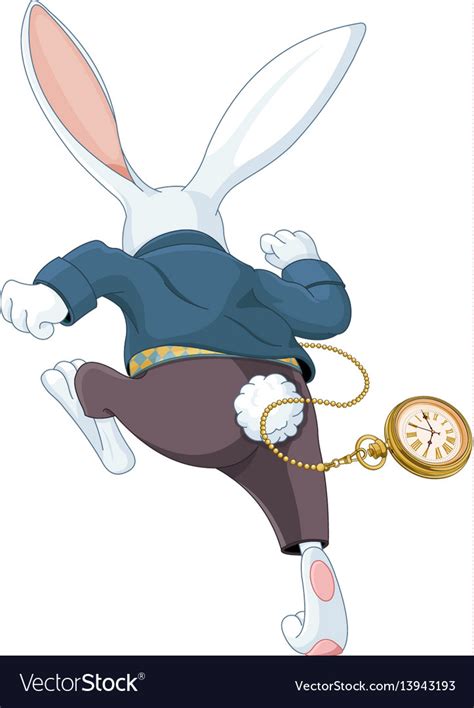 White Rabbit Running Away Royalty Free Vector Image