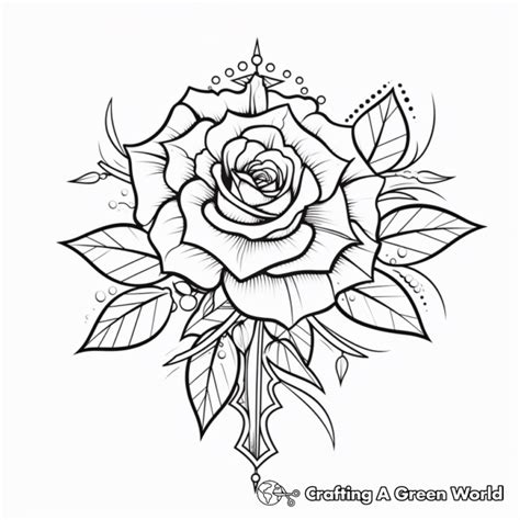 Rose Tattoo Coloring Pages - Free & Printable!