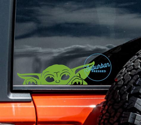 Baby Yoda Car Sticker Grogu Decal Baby Yoda Car Decal Etsy