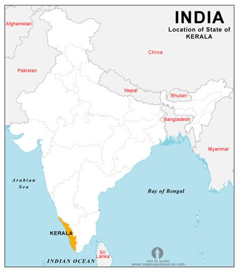 The state is often referred as god's own country. Free Kerala Location Map | Open Source Location Map of Kerala State | Location of Kerala, India ...