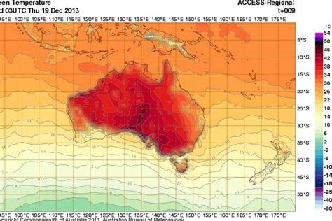 Bom Weather Map Showing Predicted Temperatures Abc News Australian