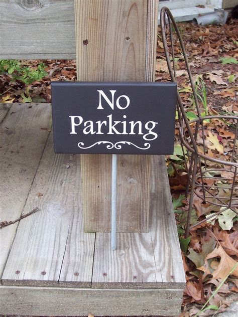 No Parking Wood Vinyl Stake Yard Sign Private Outdoor Sign
