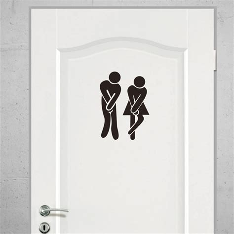 Funny Toilet Sign Wall Stickers Bathroom Decoration Diy Creative