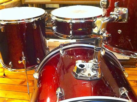 Sp Sound Percussion 4 Pc Drum Set Wine Red Metallic Wrap Reverb