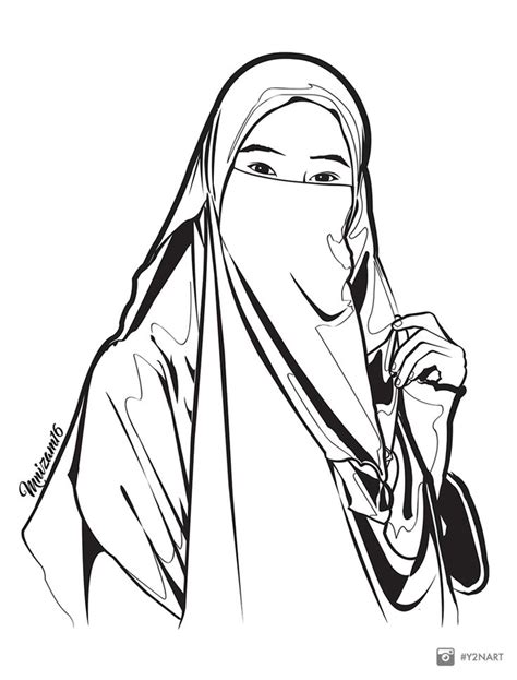Milik Siapakah Wanita Berpurdah Itu Niqab Muslimah Sketsa Siluet Lukisan