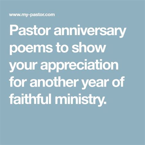 Pastor Anniversary Poems To Show Your Appreciation For Another Year Of