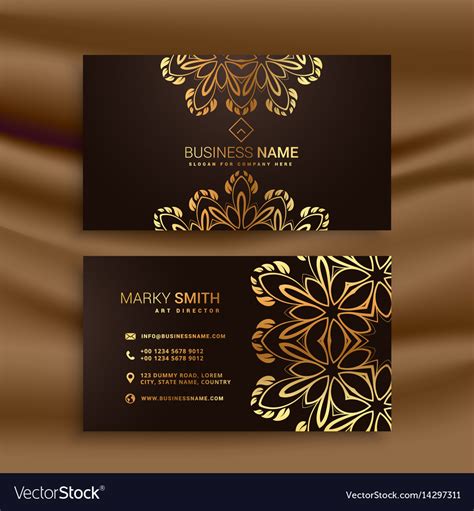 Premium Luxury Business Card Design With Golden Vector Image