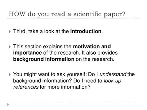 How To Read A Scientific Paper