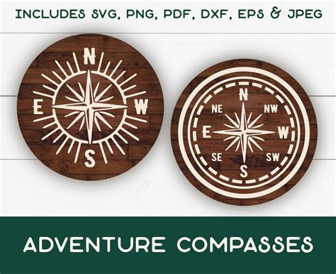 Compass Svg Two Compass Elements For Adventure Svg Cut Files Etsy