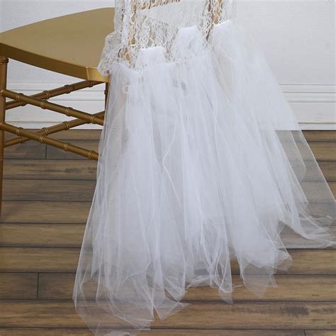 25 Pcs Lace With Tulle Tutu Chair Sashes Wedding Banquet