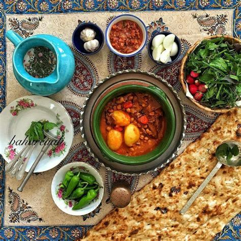Traditional Persian Cuisine Abgoosht Persian Lamb Soup With Chickpeas And White Beans