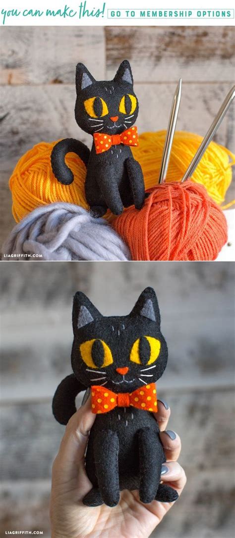Diy Black Cat Stuffie Felt Halloween Halloween Sewing Projects