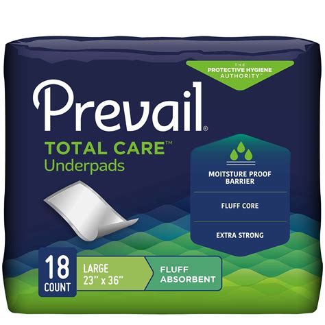 Prevail Total Care Underpads Incontinence Disposable Fluff Absorbent