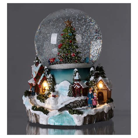 Illuminated Musical Christmas Snow Globe With Tree 20 Cm Online Sales