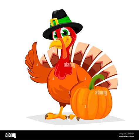 happy thanksgiving greeting card poster or flyer for holiday thanksgiving turkey standing