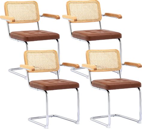 Kcc Mid Century Modern Dining Chairs Set Of 4rattan Dining Room Kitchen Side