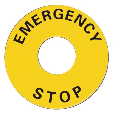 Omron Sti Legend Plate Emergency Stop Round Plastic Blackyellow 2