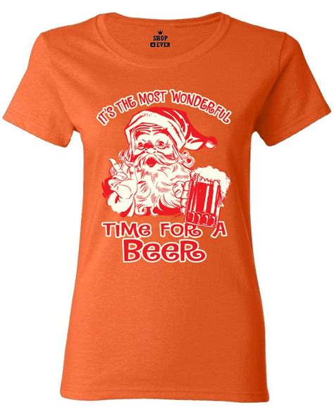 It`s The Most Wonderful Time For A Beer Womens T Shirt Funny Xmas